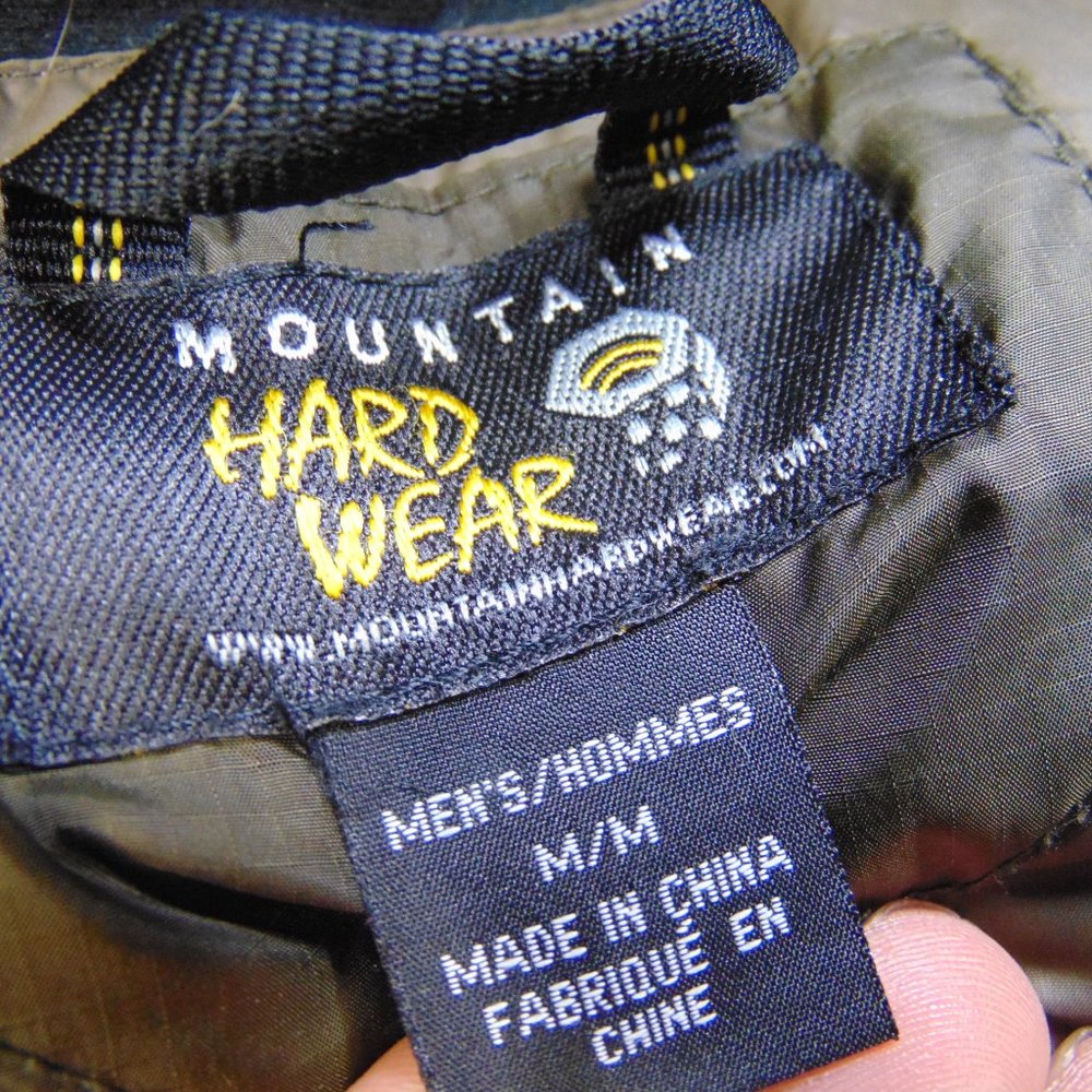 Mountain Hardwear Men M Full Zip Goose Down Puffer Jacket Brown Coat *Patched* - Picture 5 of 11